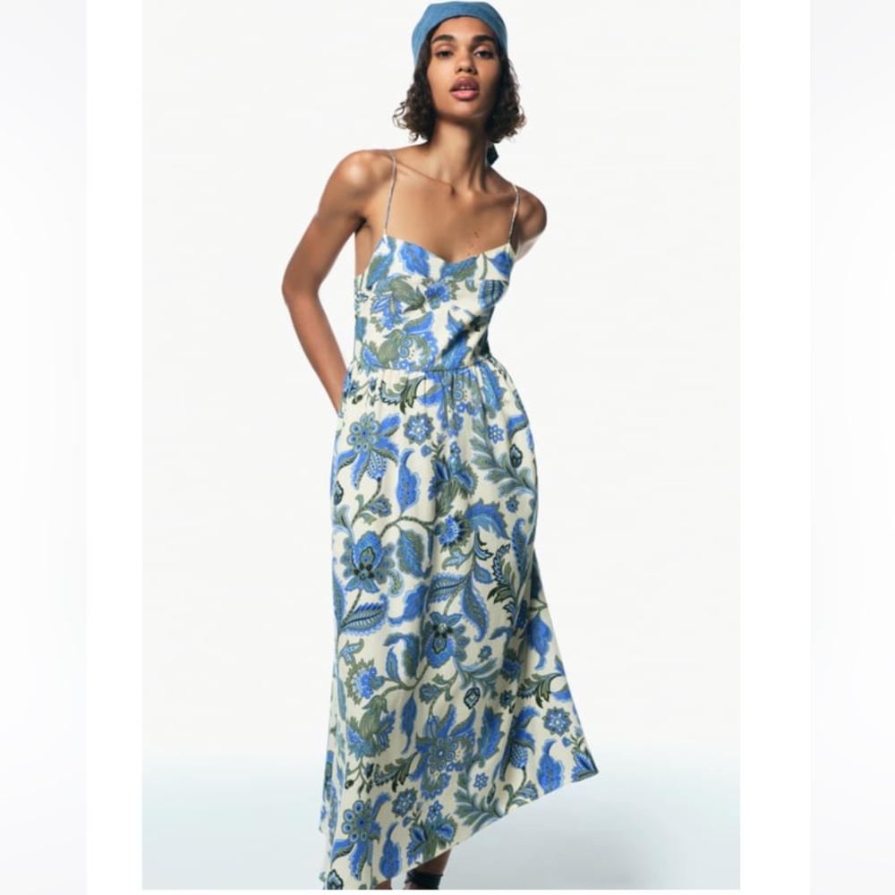 Zara printed midi dress in XXL